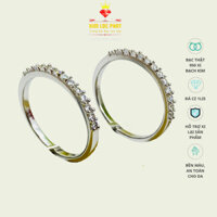 Nhẫn nữ bạc xi bạch kim 1 hàng hột mẫu xoàn, Nhẫn bạc nữ ngón út xi vàng trắng, Nhẫn ngón cái, Nhẫn ngón trõ đẹp