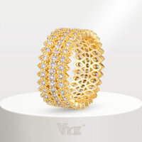 Nhẫn Nữ Cao Cấp Vnox, Bộ Mạ Vàng 18K Nhẫn Zircon Cubic Quà Cưới Cho Bạn Gái Và Vợ