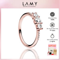 Nhẫn nữ CDE Clear Three-Stone Rose Gold Ring CDE8072RG - Nhẫn bạc S925 cao cấp