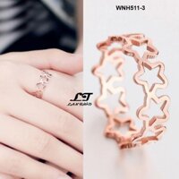 Nhẫn nữ chuỗi ngôi sao may mắn Không đen không gỉ sét WNH511-3