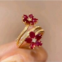 Nhẫn nữ đá ruby đỏ freesize