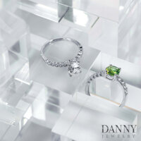 Nhẫn Nữ Danny Jewelry Bạc Thật Xi Rhodium Đá Peridot & CZ N0101