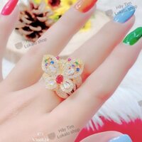 Nhẫn Nữ Đẹp Mạ Vàng 18k Đính Đá Moissanite M4 15822 Cao Cấp Lokalo Shop - Đeo Bền Và Xinh Đẹp