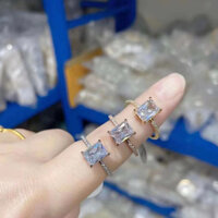 Nhẫn Nữ Đính Đá Vuông Titan Không Han Rỉ TT4543 - vàng đá trắng - 6