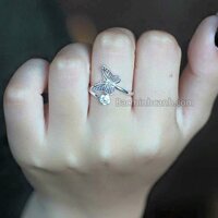 Nhẫn nữ hình cánh bướm trơn NNU057