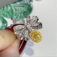 Nhẫn nữ hình nơ bạc Ý thời trang cao cấp