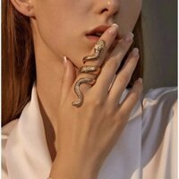 Nhẫn nữ hình rắn titan màu vàng