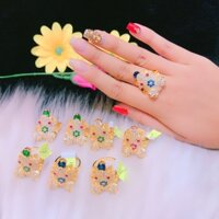 Nhẫn nữ kiểu con cóc ngậm tiền mạ vàng 18 giao màu  ( shop giao màu ngẫu nhiên )