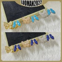 Nhẫn nữ kim cương trắng ngọc lam hình bướm