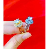 Nhẫn nữ kim tiền mạ xi vàng non cao cấp 18 k