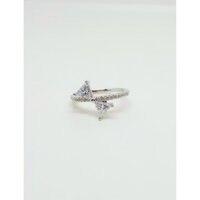 NHẪN NỮ MẠ BẠC HÌNH NƠ CHÉO