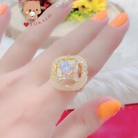 Nhẫn nữ mạ vàng 18K Moissanite Cao Cấp Lokalo - Đẹp Với Mọi Thời Trang - Đổi trả miễn phí trong 07 ngày M1