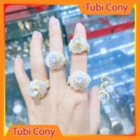 Nhẫn nữ mạ vàng kiểu hoa mẫu 08.220922