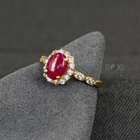Nhẫn nữ Ruby vàng 10k - MS08