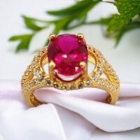 Nhẫn nữ thời trang cao cấp , nhẫn nữ đẹp,  nhẫn đá Topaz nhân tạo màu xanh dương viền trắng.