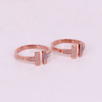 Nhẫn Nữ Tiffany&amp;co Đính Đá Và Xà Cừ Titan Ko Đen TT 4431 - Vàng hồng - 7