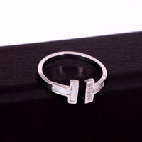 Nhẫn Nữ Tiffany&amp;co Đính Đá Và Xà Cừ Titan Ko Đen TT 4431 - Bạc - 8