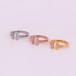 Nhẫn Nữ Tiffany&co Đính Đá Và Xà Cừ Titan Ko Đen TT 4431