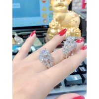 Nhẫn nữ UHA mạ vàng trắng đính đá CZ N493172AT-200