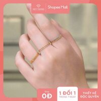 Nhẫn Nữ Vàng 14k Thiết Kế Giác Cắt Tinh Xảo Lấp Lánh NZ019 Huy Thanh Jewelry