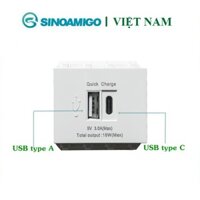 Nhân ổ cắm module USB sạc, ổ cắm USB, USB typeC chuẩn 128, Wide lắp âm tường, lắp mặt Panasonic