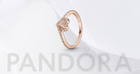Nhẫn Pandora 189302C01 Sparkling Wishbone Heart Ring