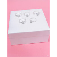 nhẫn quả cầu đá bạc ta cho bé , nhẫn bạc cho bé