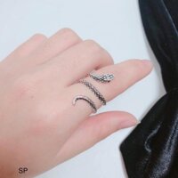 NHẪN RẮN SƠN ĐEN CAO CẤP NAM NỮ ĐỀU ĐEO ĐƯỢC - NHẪN BẠC TA