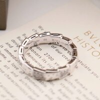 Nhẫn Rắn Vàng Trắng Italy 18K (AU750) Đính Kim Cương Tự Nhiên