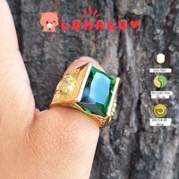 Nhẫn Rồng Nam 18k Đẹp Vàng giả Đá Xanh Lá Kiểu Hàn Quốc Đeo Hầm Hố Như Đại Gia - Lokalo