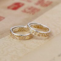 Nhẫn S925 Bạc Sterling Hòa Bình và Niềm Vui Nhẫn Cặp Đôi Unisex Sang Trọng Nhẹ Thiết Kế Niche Có Thể Điều Chỉnh Nhẫn Ngón Tay Chỉ