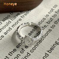 Nhẫn sao oval bạc 925, phong cách Hàn Quốc, nhẫn cao cấp, đa năng, đơn giản, thời trang Xiaohongshu INS, nhẫn mở