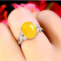 Nhẫn sáp ong Dầu gà Vàng Mật ong cũ Nhẫn vàng hồng Vàng dành cho nam và nữ Thế hệ thứ hai Phong cách phương Tây có thể điều chỉnh/1.13