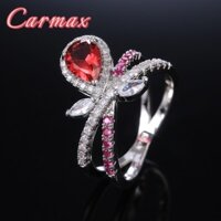 Nhẫn Sapphire nữ thanh lịch thời trang mới Nhẫn Zircon cầu hôn Nhẫn bạc 925