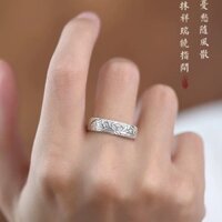 Nhẫn Sen 999 Bạc Phong Cách Retro Hoa Mai Đau Khổ Nhẫn Nam Nữ Hợp Thời Trang Phong Cách Quốc Gia Niche Sống Có Thể Điều Chỉnh20250216