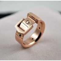 Nhẫn Thép Titan Mạ Vàng 18k Sang Trọng Phong Cách hip hop Cho Nữ