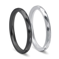 Nhẫn thép vonfram cắt kim cương | Nhẫn vonfram mạ vàng 18K rộng 2MM tối giản dành cho nam và nữ | Thiết kế độc đáo cho ngón trỏ