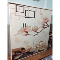 Nhắn tin địa chỉ [Chỉ lắp Hà Nội] VTL04_08 tủ nhựa Đài Loan 4 cánh, 2 buồng in 3D tuyệt đẹp