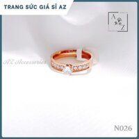 Nhẫn titan hột tròn nhỏ