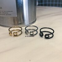 Nhẫn titan unisex kiểu kim tây thiết kế hở độc đáo không gỉ