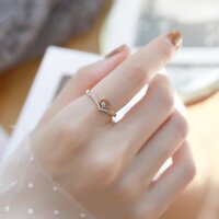 Nhẫn Trái Tim Đính Đá Titan Ko Đen TT 3514 - 6