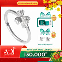 Nhẫn Trang sức bạc 925 ADJ đính đá CZ sang trọng cao cấp Hình Nơ Xinh Xắn SN9902AD