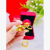 Nhẫn trơn 1 cây mạ vàng 24 xi cao cấp mẫu mới siêu bền màu nhẫn có khắc 4 số 9