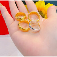 Nhẫn trơn 5 chỉ bạc xi vàng 24 cao cấp ( nhẫn khắc số 9999. 5 chỉ )