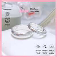 Nhẫn trơn bạc ta s99 MAINOMI bạc đẹp nam nữ đều đeo được. Đeo thời trang hoặc đánh cảm mạo