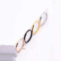 Nhẫn Trơn Bản 2mm Titan Ko Đen TT 2961 - 1 Cái - đen - 3