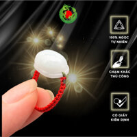 Nhẫn trứng dây tết co giãn nhẹ Ngọc phỉ thúy tự nhiên Jadeite loại A -Ngọc thiêng -NT22022115