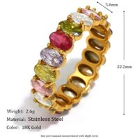 Nhẫn trứng ngỗng hình bầu dục bằng thép không gỉ sành điệu