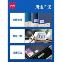 Nhãn tự dính Deli, nhãn phân loại viết tay, nhãn dán giấy xé, nhãn tên không dính, nhãn giá