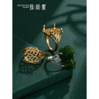 Nhẫn Tỳ Hưu Mang Lại May Mắn Dành Cho Nam và Nữ Bạc Mở Thời Trang Vintage Dát Ngọc Ngọc Nhẫn